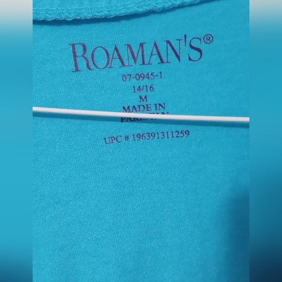 Roaman's Vibrant Blue Pleated Tunic - Picture 2 of 4
